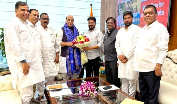 రక్షణ ఎక్స్‌పోపై రాజ్‌నాథ్‌తో సీఎం రేవంత్ కీలక భేటీ