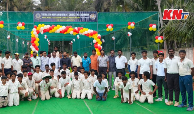 new cricket nets in ambajipet subcenter అంబాజిపేట సబ్ సెంటర్ లో క్రికెట్ నెట్స్ ప్రారంభం