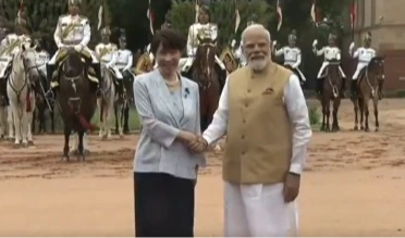 రాష్ట్రపతి భవన్‌లో జపాన్ ప్రధానికి ఘన స్వాగతం!
