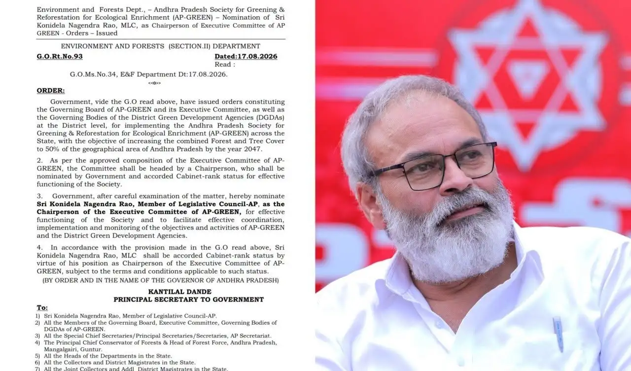 నాగబాబుకు కీలక బాధ్యతలు AP-GREEN చైర్‌పర్సన్‌గా నియామకం