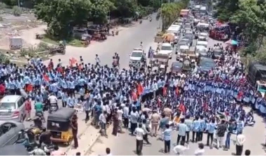 GO 97 రద్దు చేయాలంటూ పాలిటెక్నిక్ విద్యార్థుల ధర్నా